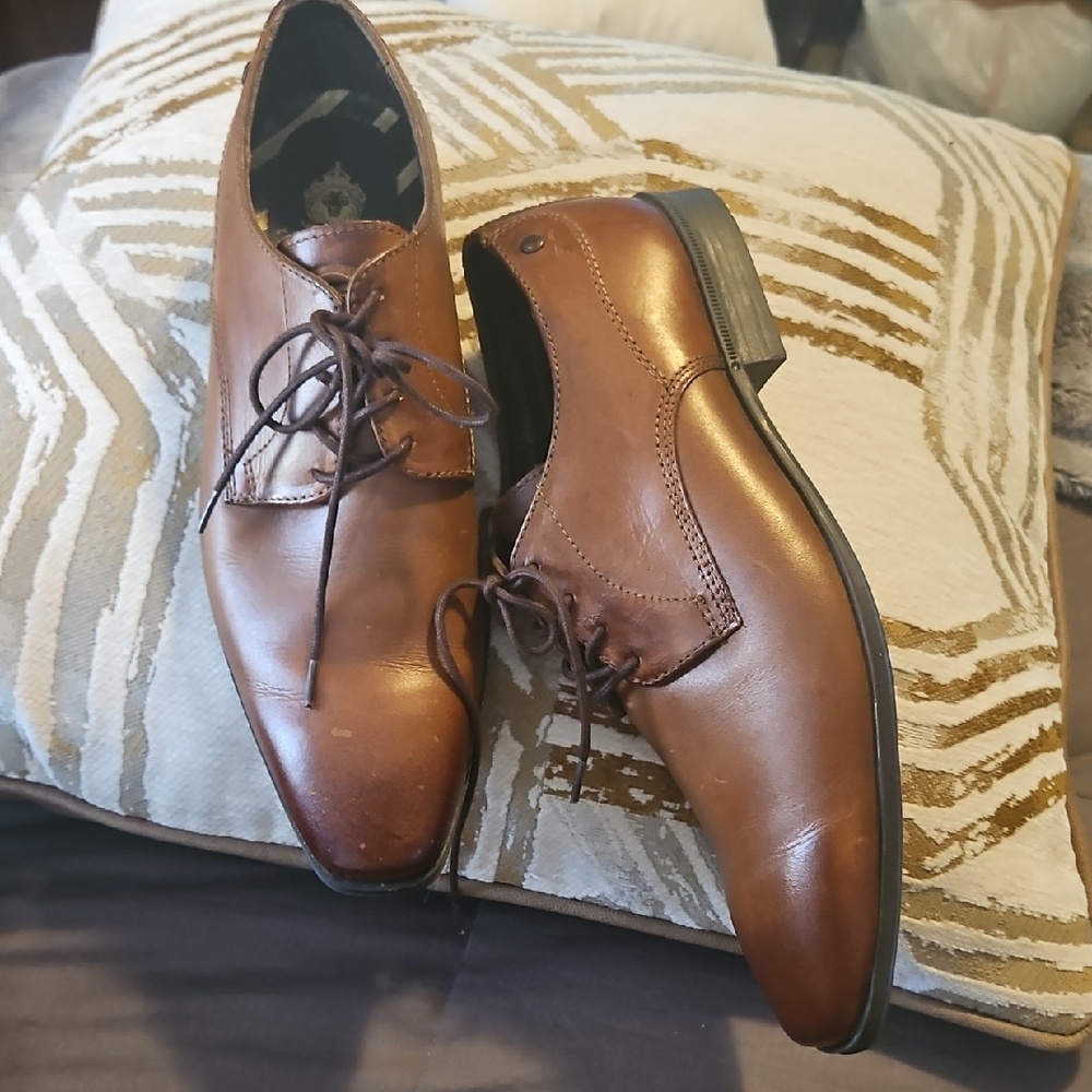 Base London Tan Leather Men's Oxfords
